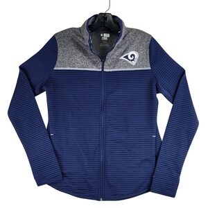 Los‎ Angeles Rams NFL Team Apparel Full Zip Jacket Womens Small Navy Blue Sporty